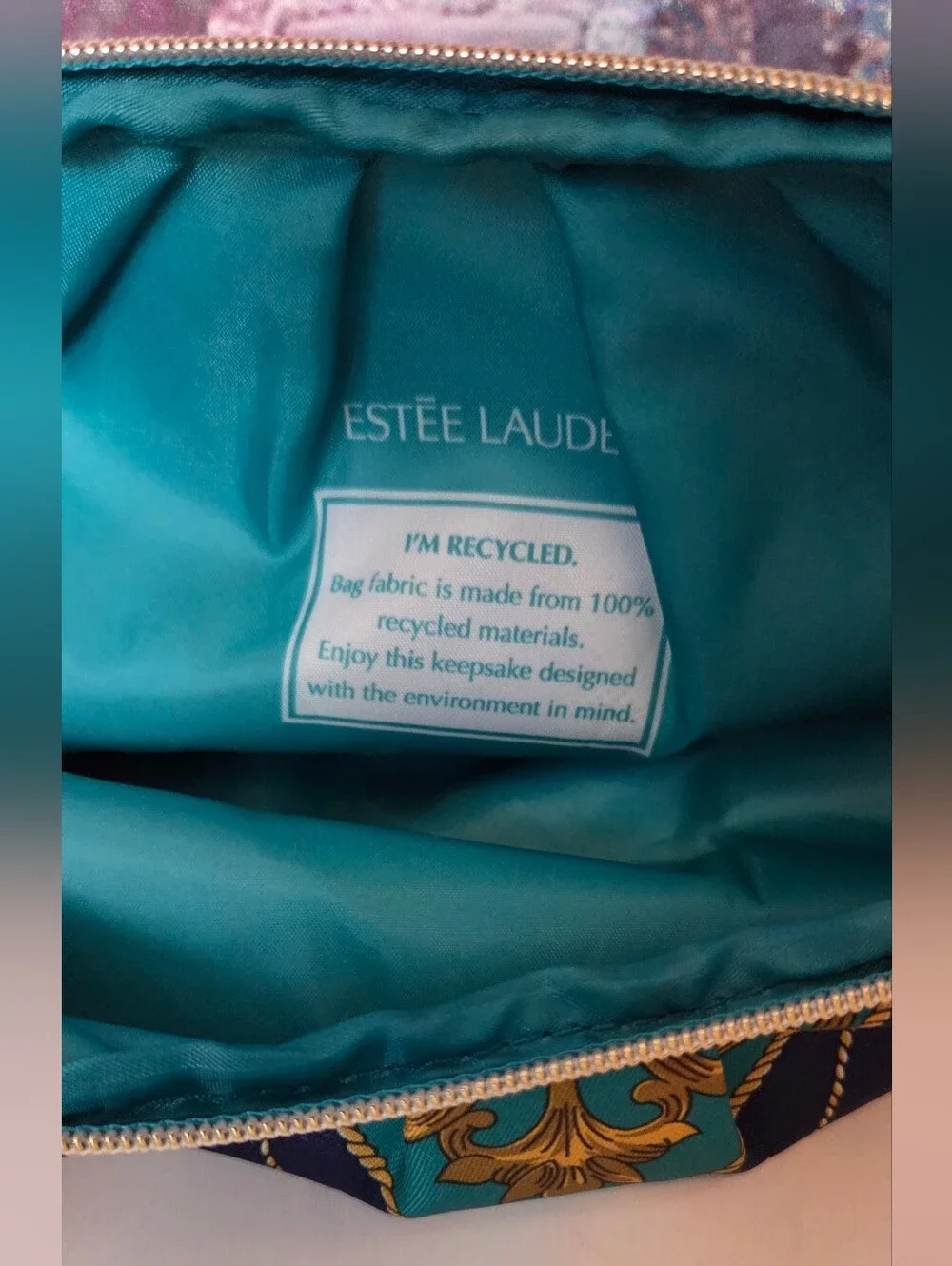 Estee Lauder Tassel Print Cosmetic Pouch NWT